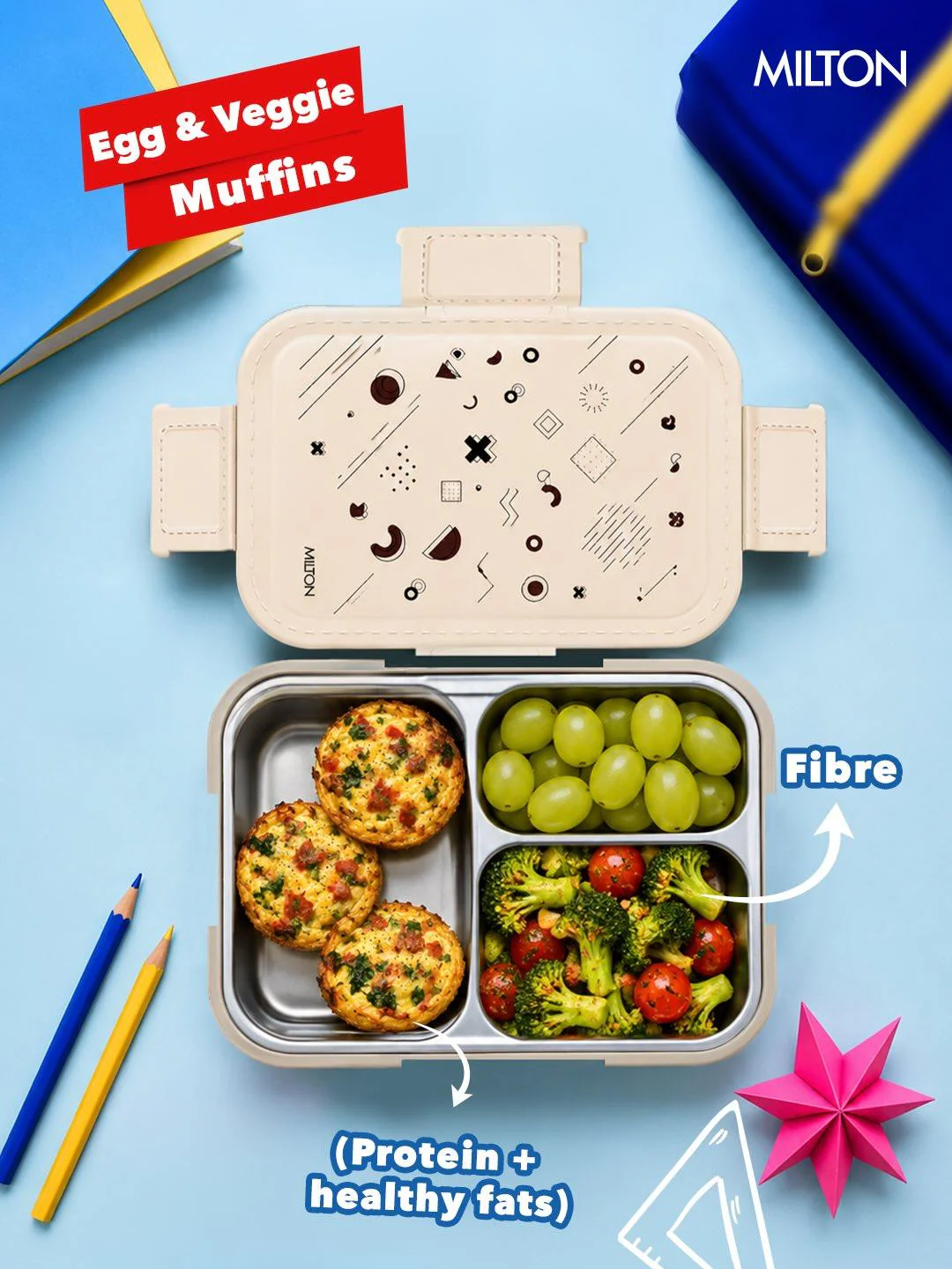 Bravo 3 Steel Thermoware Lunchbox (Milton) - Image 2