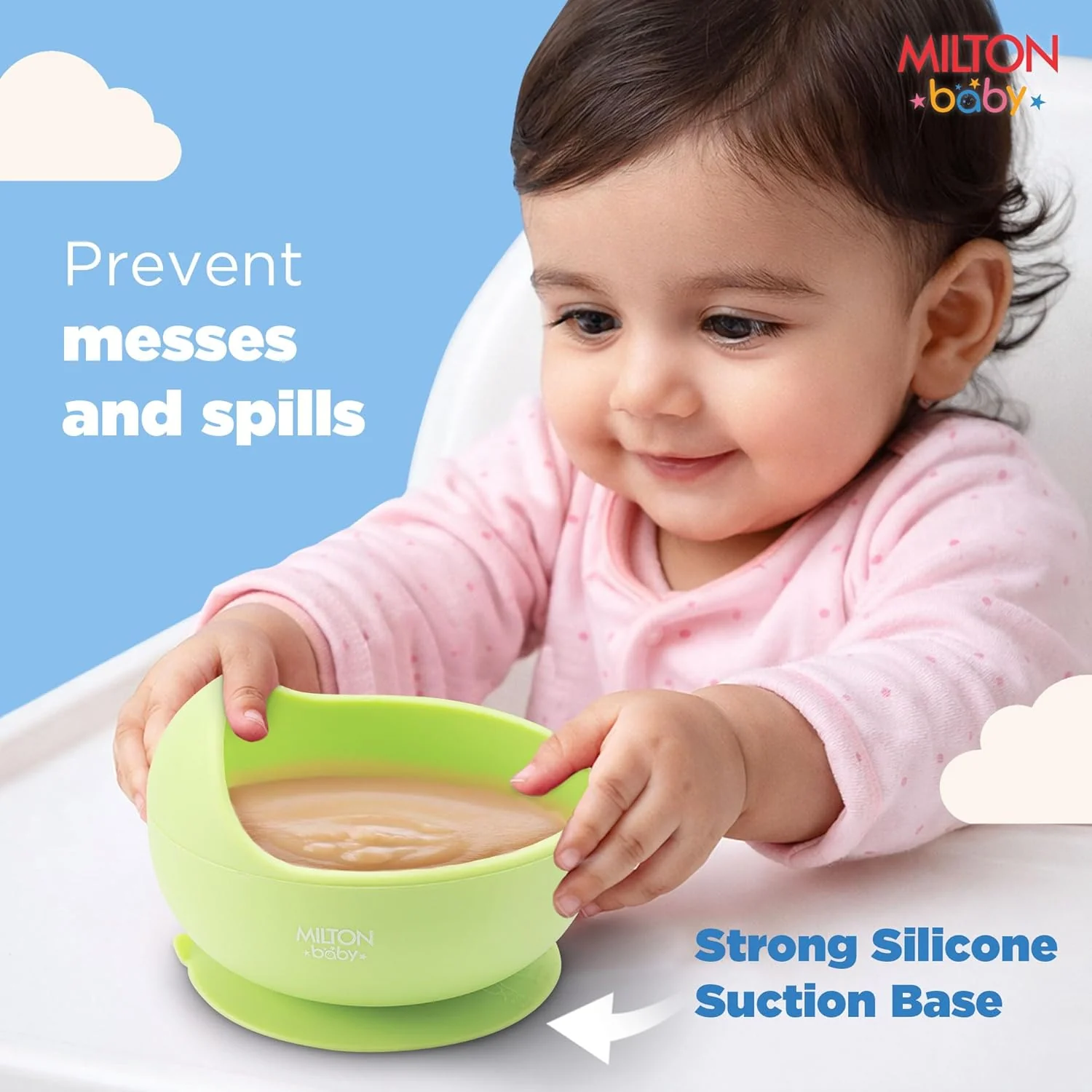 Silicone Suction Bowl With Spoon For Baby (Milton) - Image 2