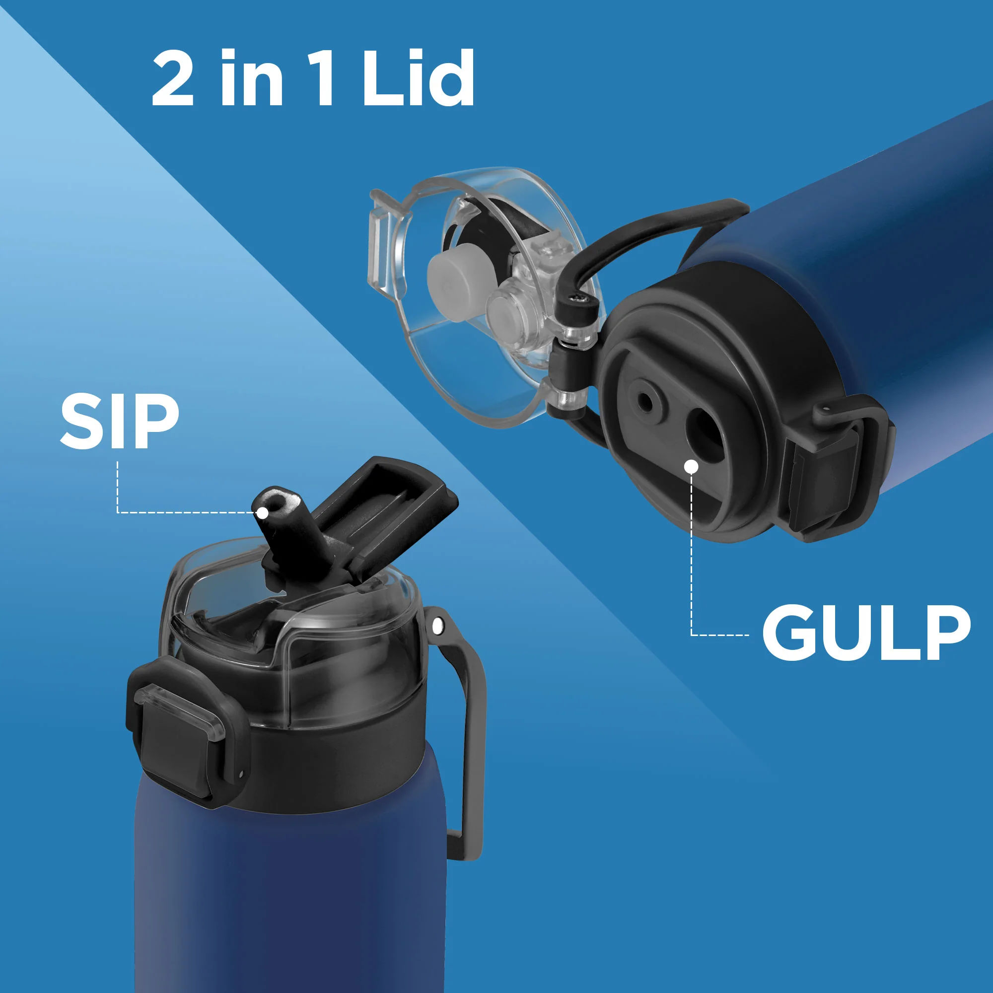 Sports Steel Edge UV Printing Thermoware Bottle With Twin Lid - Delhi Capitals (DC) - Milton - Image 12