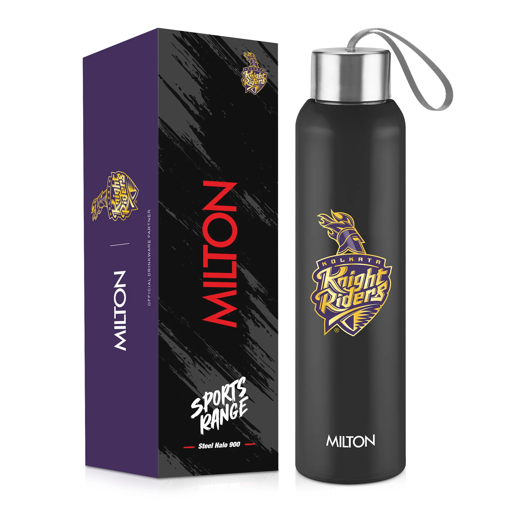 Sports Steel Halo UV Printing Water Bottle - Kolkata Knight Riders (KKR) - Milton